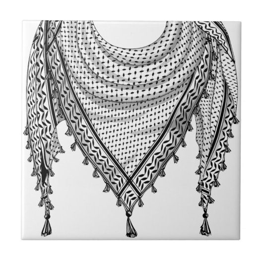 Carreau Keffiyeh Écharpe palestinienne tissu traditionnel (Devant)