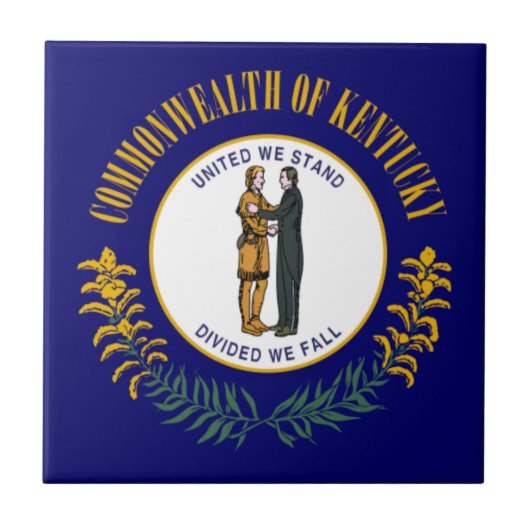Carreau Kentucky : Drapeau d'État américain du Commonwealt (Devant)