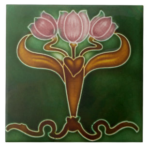 Carreau Keramik Tile - Drei rosa Tulpen