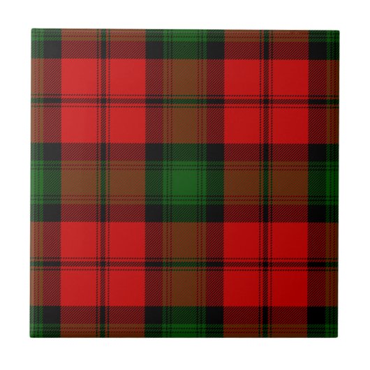 Carreau Kerr tartan rouge vert plaid (Devant)