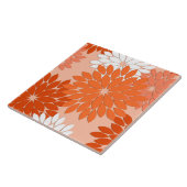 Carreau Kimono floral moderne Impression, Coral Orange sur (Côté)