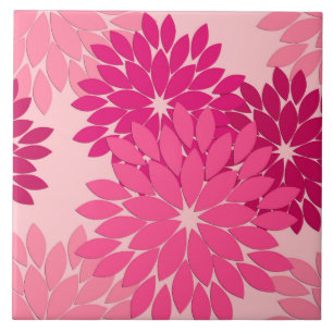 Carreau Kimono floral moderne Impression, Coral rose