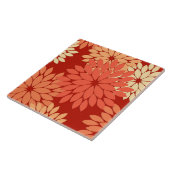 Carreau Kimono Floral Moderne Impression, Mandarin Orange (Côté)