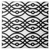 Carreau Kimono imprimé, noir sur blanc (Devant)