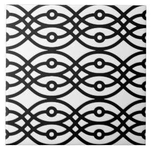 Carreau Kimono imprimé, noir sur blanc