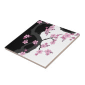 Carreau Kimono japonais Sakura noir et blanc (Côté)