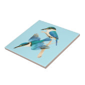 Carreau Kingfisher Birds Aquarelle Bleu (Côté)