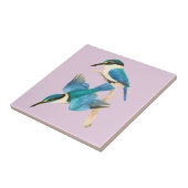 Carreau Kingfisher Birds Aquarelle rose (Côté)