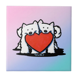 Carreau KiniArt Samoyed Duo Plein de Sentiment