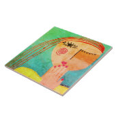 Carreau Kiss Portrait Abstrait d'une femme (Côté)