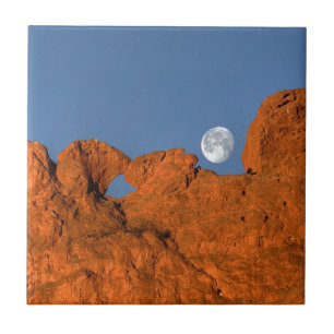Carreau Kissing Camels Rock Formation avec Pleine lune