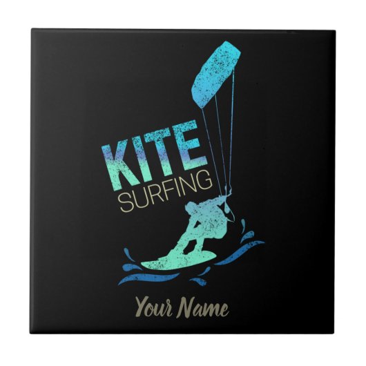 Carreau Kitesurf Vintage Kiteboarder Kite Surf (Devant)