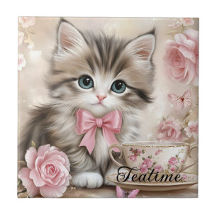 Carreau Kitten à l'heure du thé
