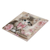 Carreau Kitten de l'heure du thé  (Côté)