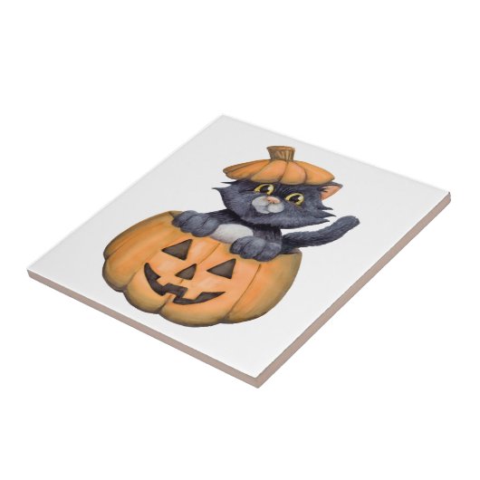 Carreau Kitty dans un citrouille (Côté)