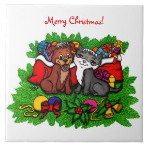 Carreau Kitty et chiot, Happy XMas