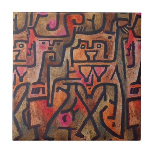 Carreau Klee Expressionniste Forêt Abstraite Art Moderne (Devant)