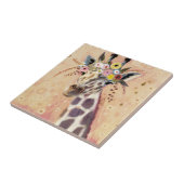 Carreau Klimt Giraffe | Orné De Fleurs (Côté)