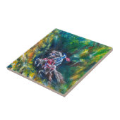 CARREAU KNIGHT LANCELOT, CHEVAL EN FORÊT VERTE (Côté)