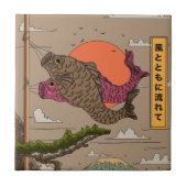 Carreau Koinobori Coulant avec le Vent (Devant)