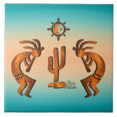 Carreau Kokopelli Et Cactus (Devant)