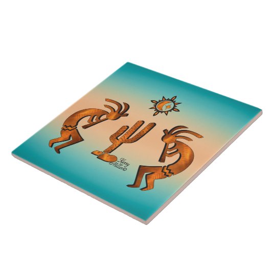 Carreau Kokopelli Et Cactus (Côté)