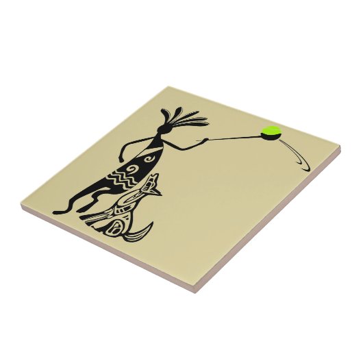 Carreau Kokopelli et chien (Côté)