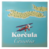 Carreau Korčula Croatie carte Affiche (Devant)