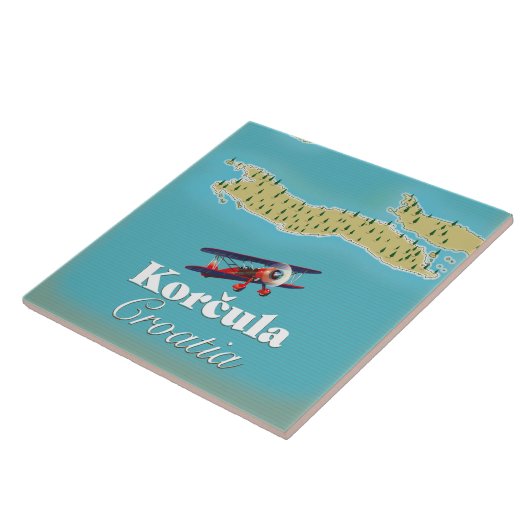 Carreau Korčula Croatie carte Affiche (Côté)