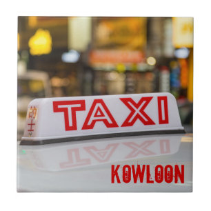 Carreau Kowloon Taxi en zone urbaine de Hong Kong