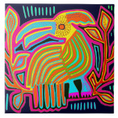 Carreau Kuna Indian Mola Parrot Ceramic Tile (Devant)