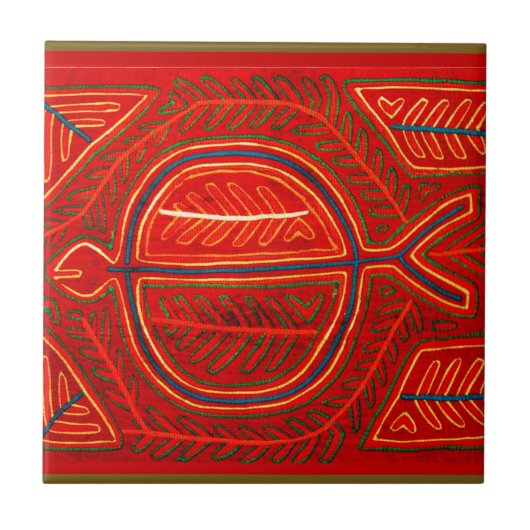 Carreau Kuna Mola Stingray (Devant)