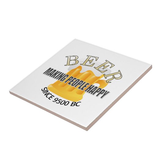 Carreau La bière rend les gens heureux (Côté)