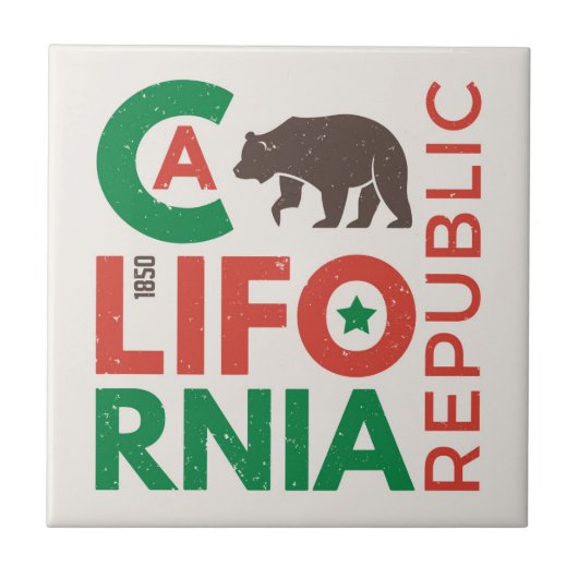 Carreau La Californie avec le logo d'ours gris (Devant)