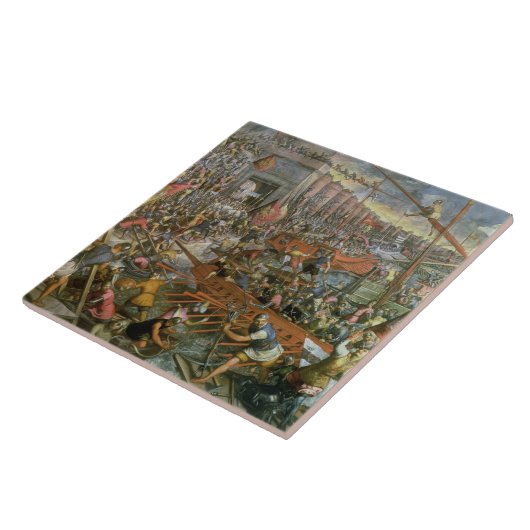 Carreau La capture de Constantinople en 1204 (huile sur le (Côté)