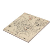 Carreau La carte d'un Texan des Etats-Unis (du Texas) (Côté)