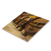 Carreau La cave à vin aux grands vieux coffres en bois (Côté)