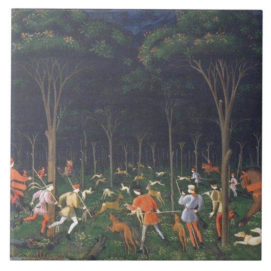 Carreau La chasse dans la forêt (par Paolo Uccello) (Devant)
