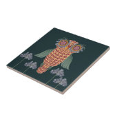 Carreau La chouette de sagesse et de fleurs (Côté)