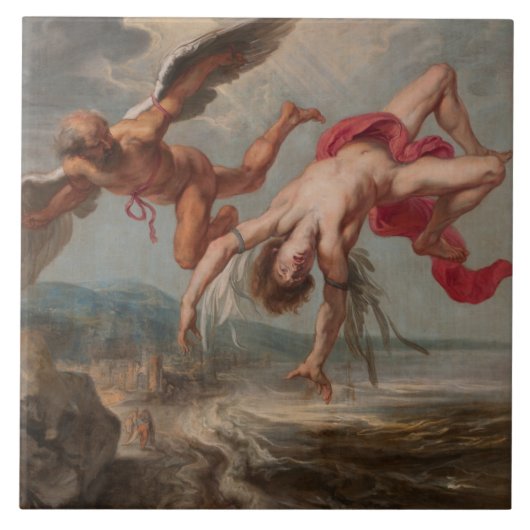 Carreau La chute d'Icarus (par Jacob Peter Gowy) (Devant)