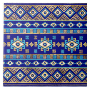 Carreau La clé du méandre grec et l'oeil malin