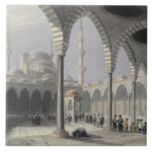 Carreau La cour de la mosquée du sultan Achmet, Istanbul (Devant)