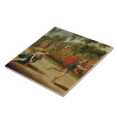 Carreau La course d'Atalanta et de Hippomenes (huile sur (Côté)