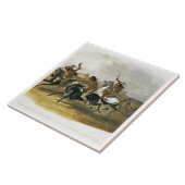 Carreau La course de chevaux des Indiens de Sioux (Côté)