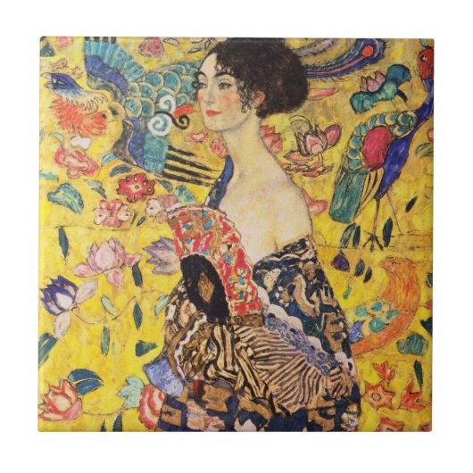 Carreau La Dame de Gustav Klimt avec un fan (Devant)