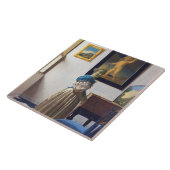 Carreau La dame debout dans une virginale, Johannes Vermee (Côté)