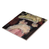 Carreau La danse du fard à joues : détail d'un elegan (Côté)