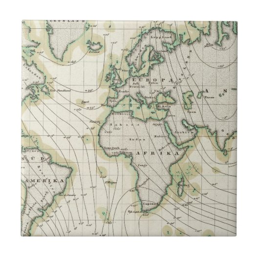 Carreau La déclinaison magnétique du monde (Devant)