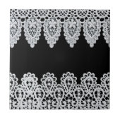 Carreau La dentelle blanche forme une frontière sensible (Devant)