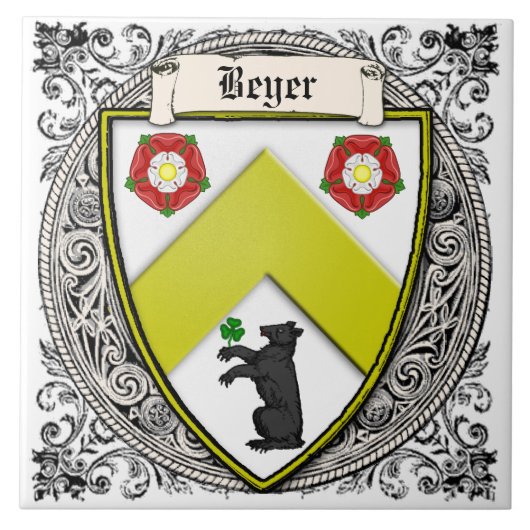 Carreau La famille de Beyer (Suisse/Saxe) arme (Devant)